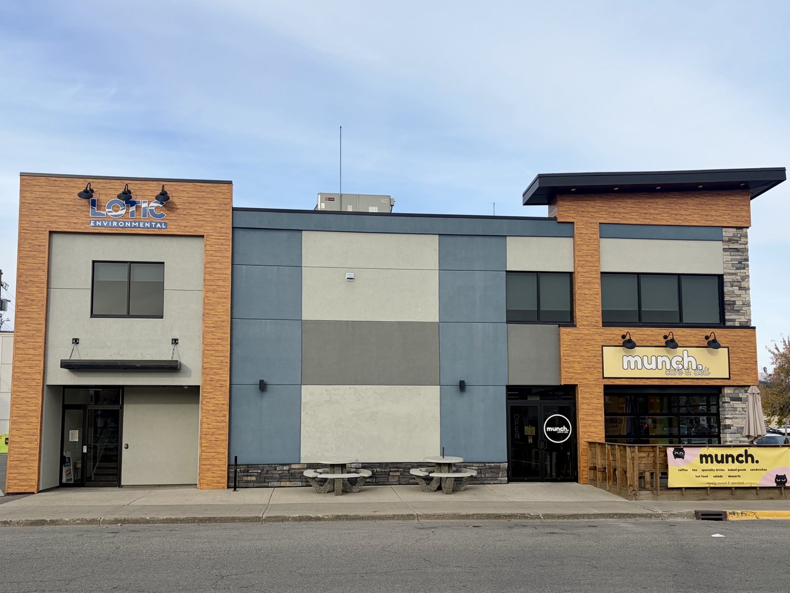 The 101 Building on Kootenay Street N, with the main entrance marked on the left under the black awning