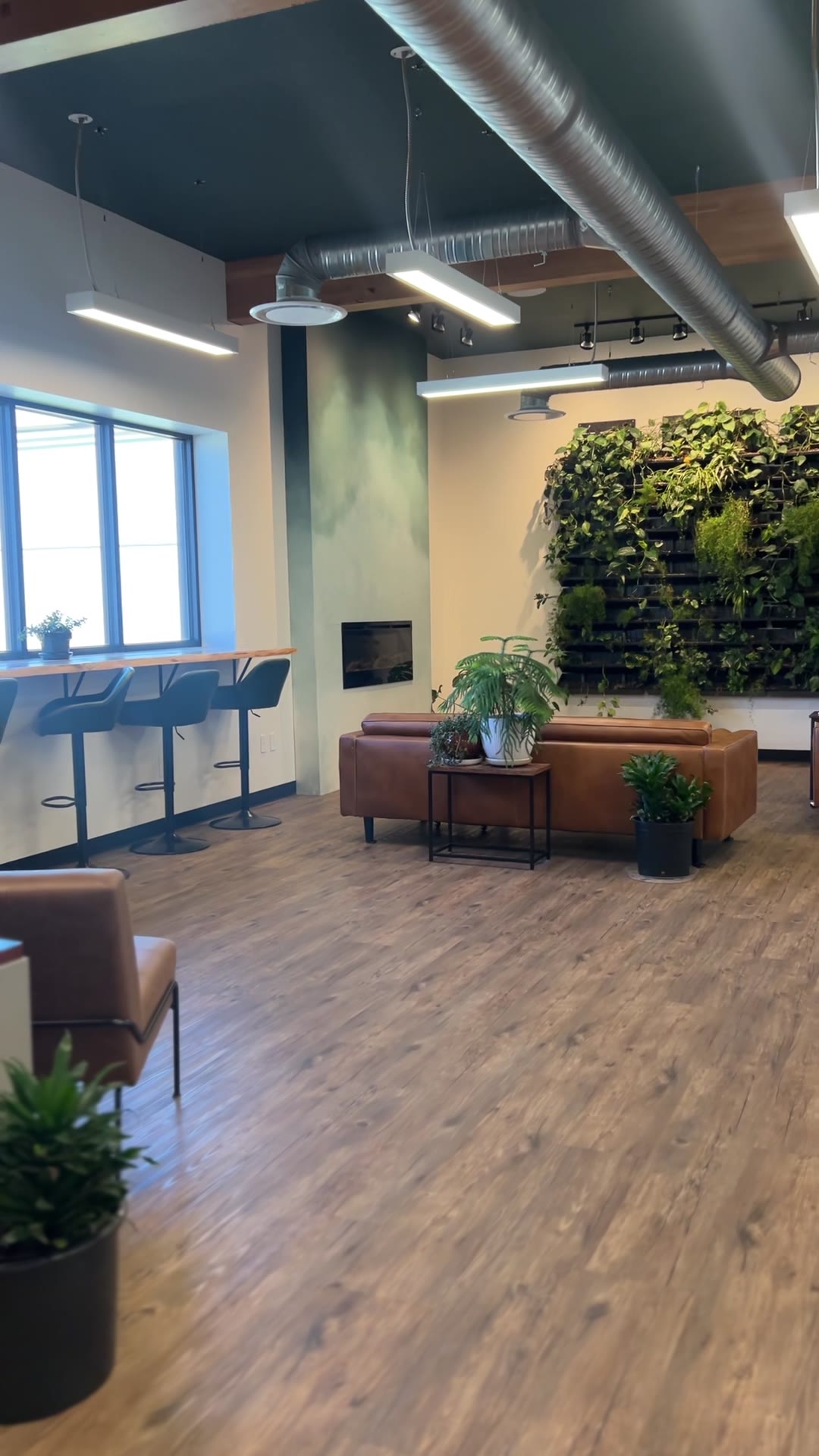 The lounge and living wall, ready for an evening event